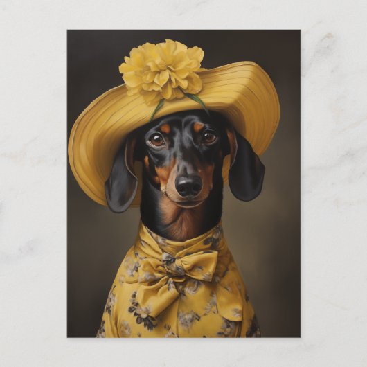 洗練されたDachshandの黄色 ポストカード (正面)