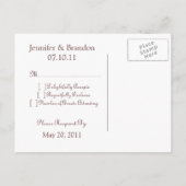 洗練されたGlam RSVPカード インビテーションポストカード (裏面)