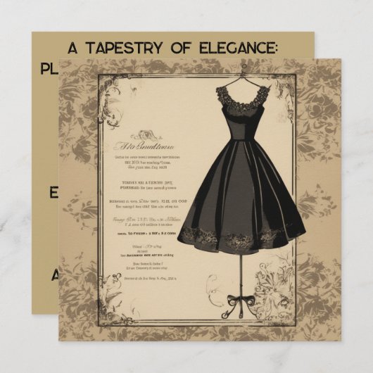 洗練されたLBDカード:任意のメッセージに最適 招待状 (正面/裏面)