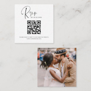 洗練されたQRコード招待状 ウェブサイト 写真 結婚式 エンクロージャーカード