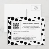 洗練されたQRコード：白黒ハーフトーン インビテーションポストカード (正面/裏面)