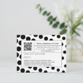 洗練されたQRコード：白黒ハーフトーン インビテーションポストカード (スタンド正面)