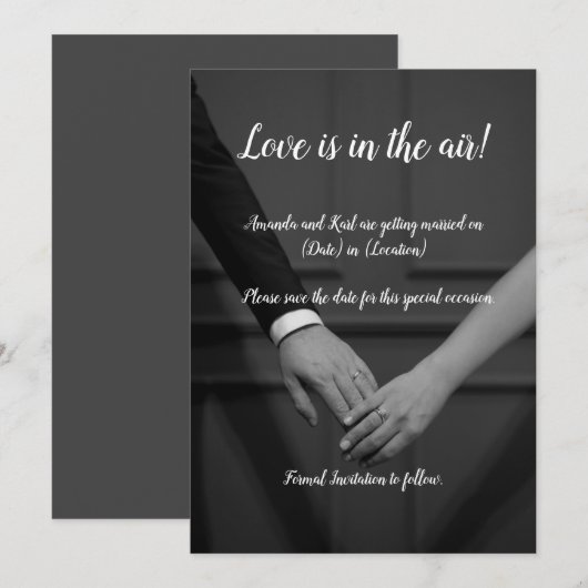 洗練されたSave the Date 招待状 (正面/裏面)