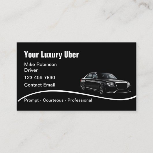 洗練されたUberドライバー 光沢仕上げ 名刺 (正面)