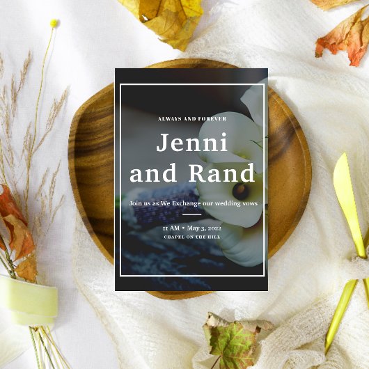 洗練されモダンたカ結婚ラ・リリー 招待状