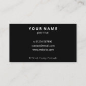 洗練されモダンた白の前面黒の背面 名刺 (裏面)