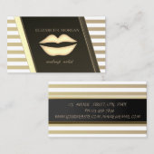 洗練さエレガントれたスタイリッシュ,ストライプの，唇 名刺 (正面/裏面)