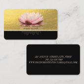 洗練さエレガントれたフェイク、金ゴールド、真珠、ロータス 名刺 (正面/裏面)