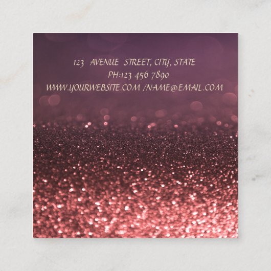 洗練さエレガントれたプモダンラングリッター《写真》ぼけ味 スクエア名刺 (裏面)