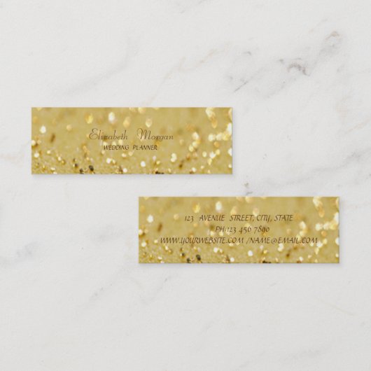 洗練さエレガントれたモダンきらびやかな《写真》ぼけ味 スキニー名刺 (正面/裏面)