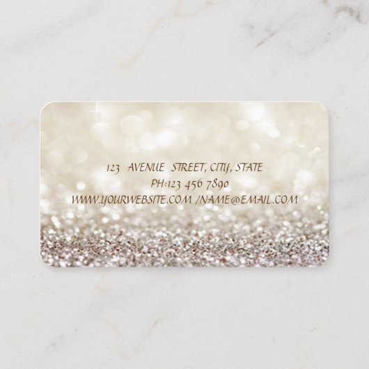 洗練さエレガントれたモダンきらびやかな《写真》ぼけ味、ドレス 名刺 (裏面)