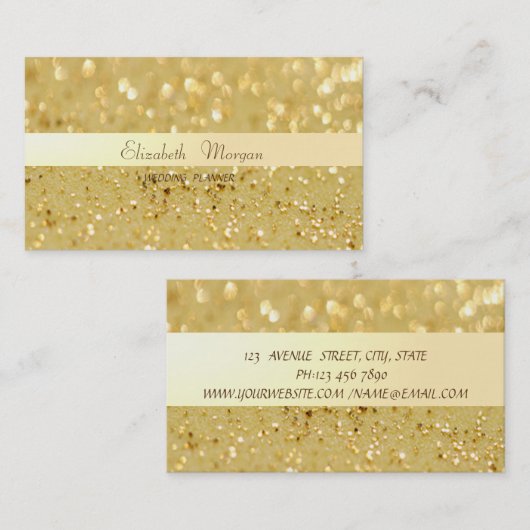 洗練さエレガントれたモダンきらびやかな《写真》ぼけ味 名刺 (正面/裏面)