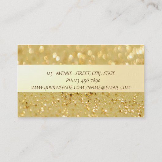 洗練さエレガントれたモダンきらびやかな《写真》ぼけ味 名刺 (裏面)