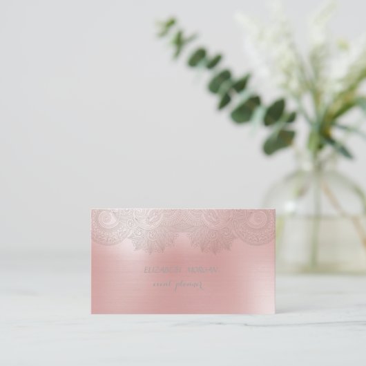 洗練さエレガントれたモダンレース 名刺 (スタンド正面)