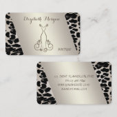洗練さエレガントれたモダン、ヒョウのプリント、ドレス 名刺 (正面/裏面)
