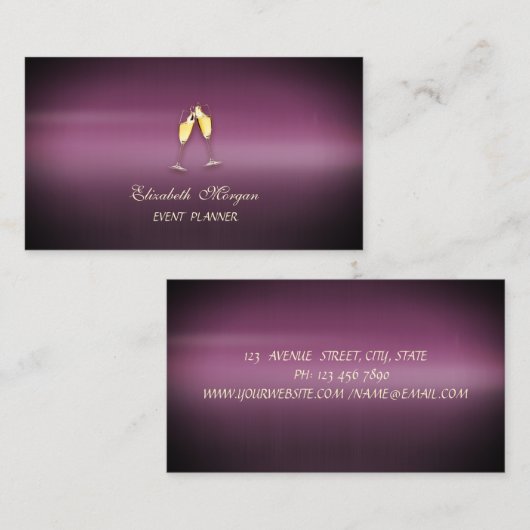 洗練さエレガントれたモダン、金ゴールドガラス 名刺 (正面/裏面)