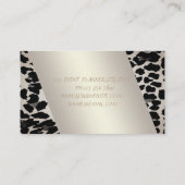 洗練さエレガントれたモダン、Leopard Print、Lashes 名刺 (裏面)