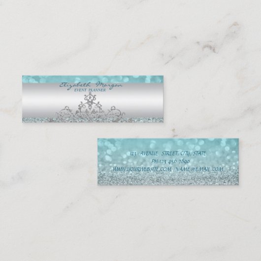 洗練さエレガントれた輝きモダン《写真》ぼけ味、レース スキニー名刺 (正面/裏面)