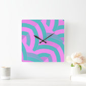 洗練さスタイリッシュモダンれたシボ スクエア壁時計 (ホーム)