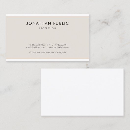 洗練さミニマルお洒落れた平野 名刺 (正面/裏面)