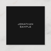 洗練さミニマルエレガントれた黒お洒落 スクエア名刺 (正面)
