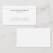 洗練さモダンれた白ミニマル平野 名刺 (正面/裏面)