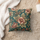 洗練イタリアンされた赤いバラとゴールデン葉 クッション (ブランケット)