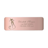 洗練エレガントされたグラマラス、猫住所 シール (正面)