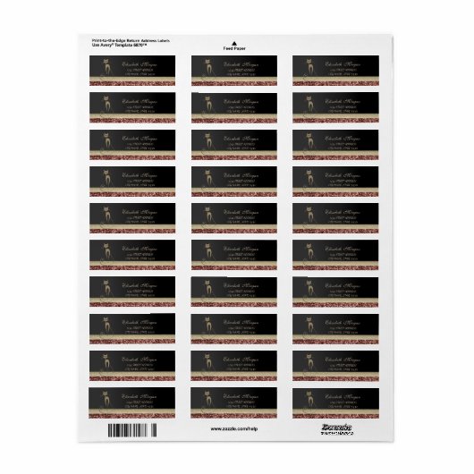 洗練エレガントされたグラマラス、猫住所 シール (フルシート)