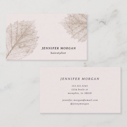 洗練エレガントされたゴールデンリーフ名刺 名刺 (正面/裏面)