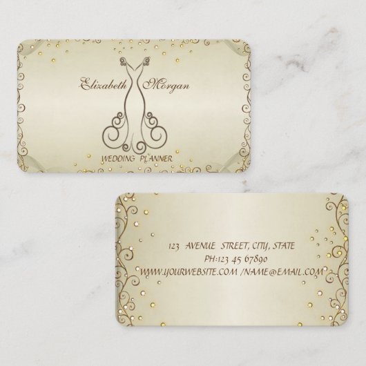 洗練エレガントされたスタイリッシュプロフェッショナル、ドレス 名刺 (正面/裏面)