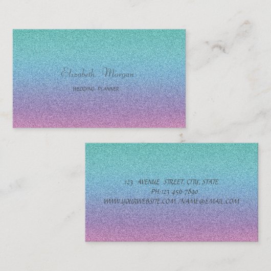 洗練エレガントされたモダングリッターグラデーション 名刺 (正面/裏面)
