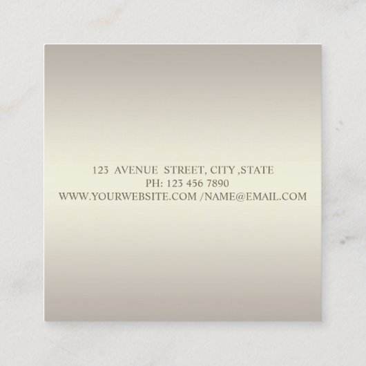 洗練エレガントされたモダングリッターフェイクフラッシュ スクエア名刺 (裏面)