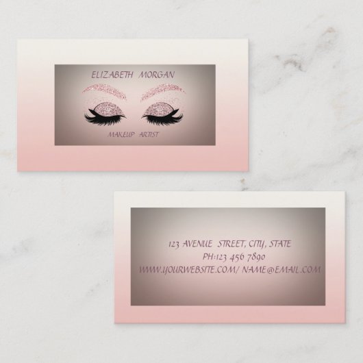 洗練エレガントされたモダングリッターフェイクフラッシュ 名刺 (正面/裏面)