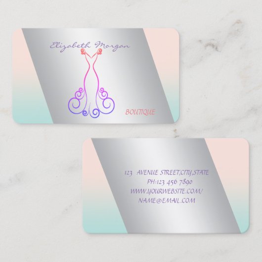 洗練エレガントされたモダンプロフェッショナル、ドレス 名刺 (正面/裏面)