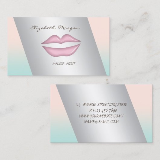 洗練エレガントされたモダンプロフェッショナル、唇 名刺 (正面/裏面)