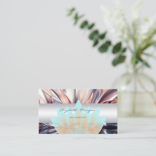 洗練エレガントされたモダンロータス、抽象芸術 名刺 (スタンド正面)
