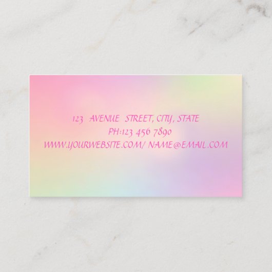 洗練エレガントされたモダン唇ホログラフィック 名刺 (裏面)