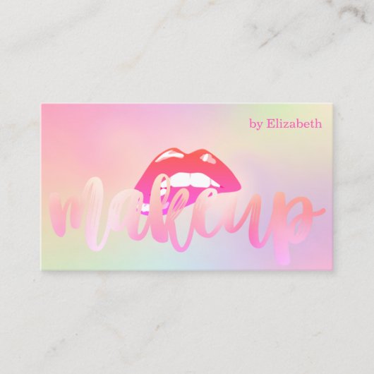 洗練エレガントされたモダン唇ホログラフィック 名刺 (正面)