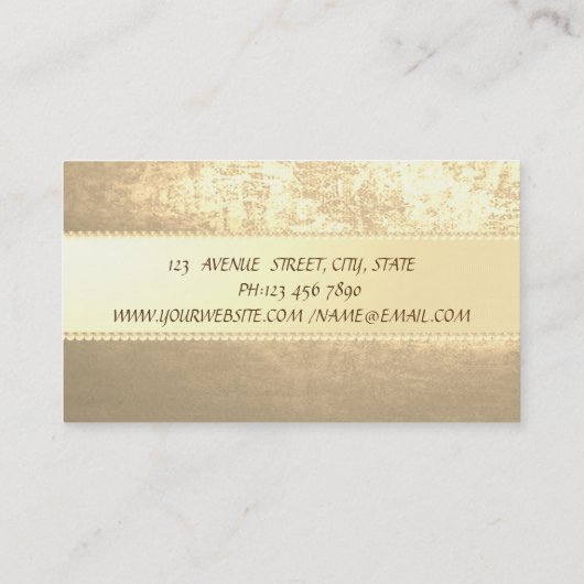 洗練エレガントされたモダン金ゴールド、真珠 名刺 (裏面)