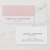 洗練エレガントされたライトピンクグリッター美しい 名刺 (正面/裏面)