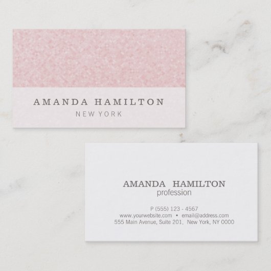 洗練エレガントされたライトピンクグリッター美しい 名刺 (正面/裏面)