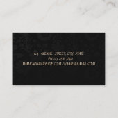 洗練エレガントされた,ブラックダマスク,金ゴールド旋回 名刺 (裏面)