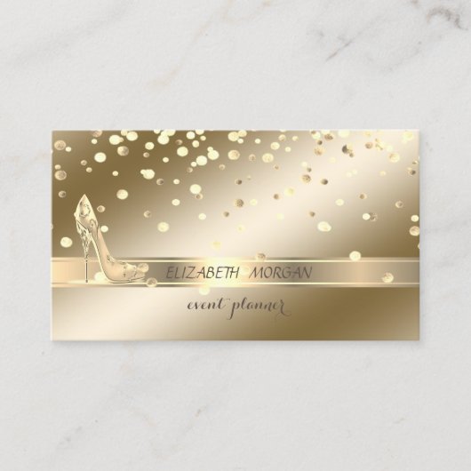 洗練エレガントされた，,金ゴールド紙吹雪,ハイヒール 名刺 (正面)