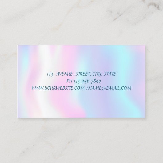洗練エレガントさモダンれた,ロータス,ホログラフィック 名刺 (裏面)