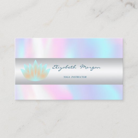 洗練エレガントさモダンれた,ロータス,ホログラフィック 名刺 (正面)