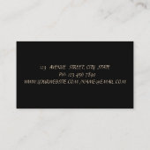 洗練エレガントスタイリッシュされた，黒，ガラス 名刺 (裏面)