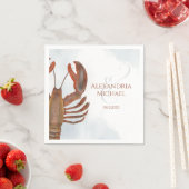 洗練エレガントモダンされたシーフードロブスター スタンダードカクテルナプキン (インサイチュ)