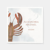 洗練エレガントモダンされたシーフードロブスター スタンダードカクテルナプキン (正面)