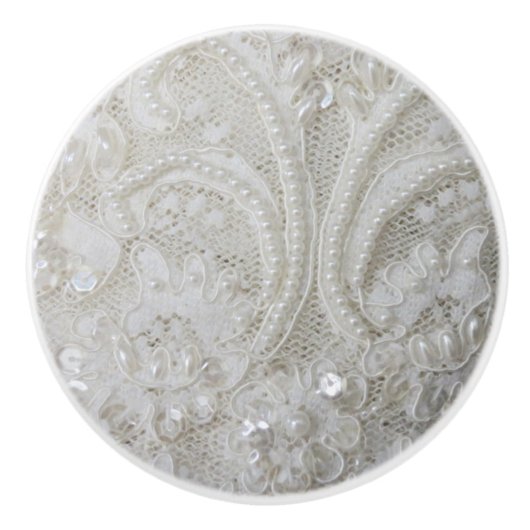 洗練ファンシーされたシークズパールホワイトレース セラミックノブ (正面)